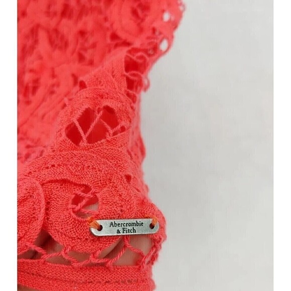 Abercrombie & Fitch Top Womens XS-S Hot Pink Tank Lace Crochet Detailed Cropped - Picture 8 of 12